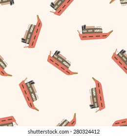 Transportation boat , cartoon seamless pattern background