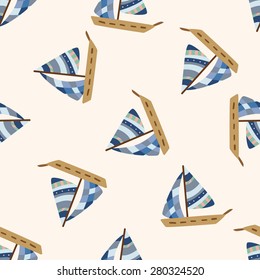 Transportation boat , cartoon seamless pattern background
