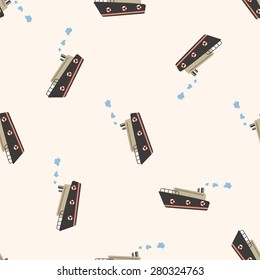 Transportation boat , cartoon seamless pattern background