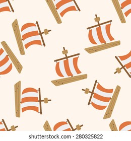 Transportation boat , cartoon seamless pattern background