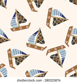 Transportation boat , cartoon seamless pattern background