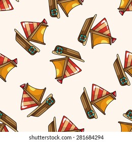 Transportation boat , cartoon seamless pattern background