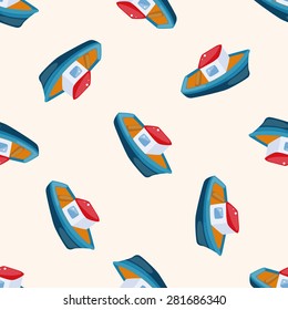 Transportation boat , cartoon seamless pattern background