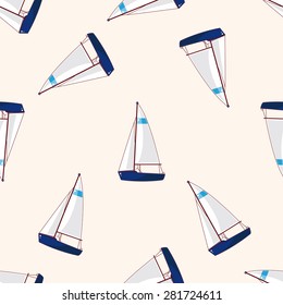Transportation boat , cartoon seamless pattern background