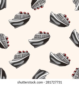 Transportation boat , cartoon seamless pattern background