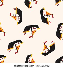 Transportation boat , cartoon seamless pattern background
