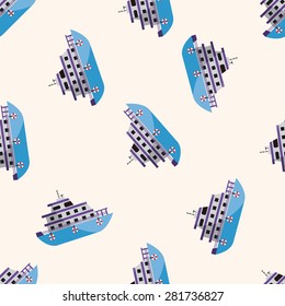 Transportation boat , cartoon seamless pattern background