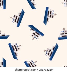 Transportation boat , cartoon seamless pattern background