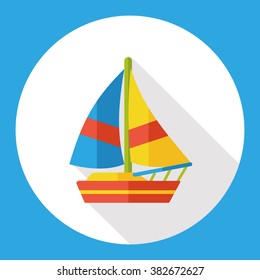 transportation boat flat icon