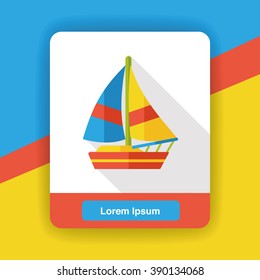 transportation boat flat icon