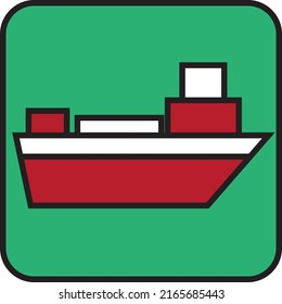 Transportation boat, illustration, vector on a white background.