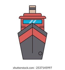 transportation boat shipping isolated icon