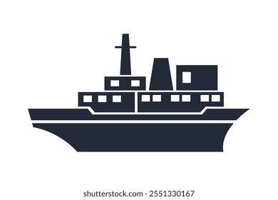 transportation boat shipping silhouette isolated icon