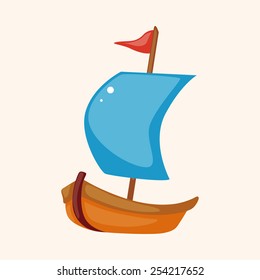 Transportation boat theme elements