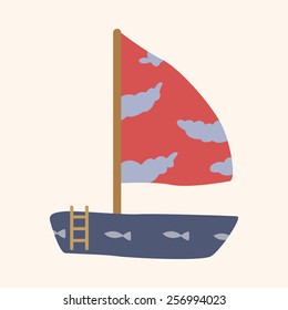 Transportation boat theme elements vector,eps