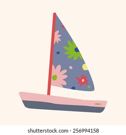 Transportation boat theme elements vector,eps