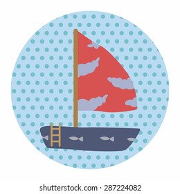 Transportation boat theme elements vector,eps