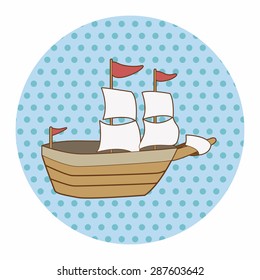 Transportation boat theme elements vector,eps