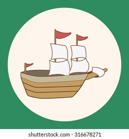 Transportation boat theme elements vector,eps