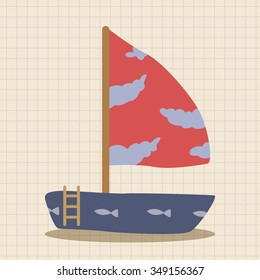 Transportation boat theme elements vector,eps