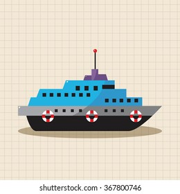 Transportation boat theme elements vector,eps