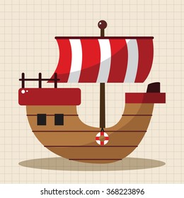 Transportation boat theme elements vector,eps