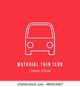 Transportation Bright red material designed line thin flat icon / logo