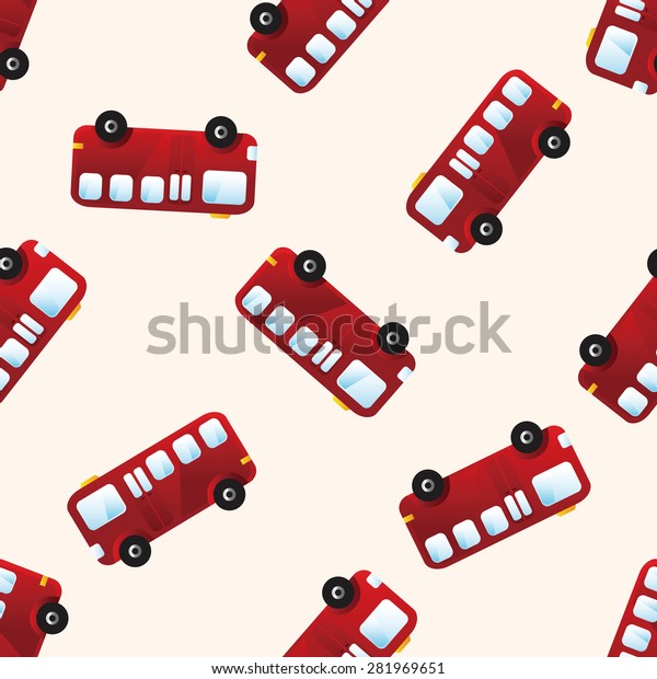 transportation\
bus , cartoon seamless pattern\
background