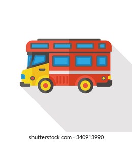 transportation bus flat icon