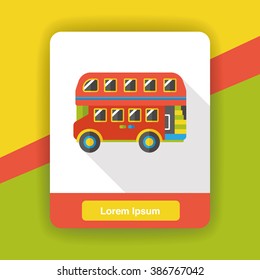 transportation bus flat icon