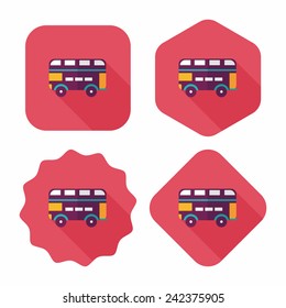 Transportation bus flat icon with long shadow,eps10