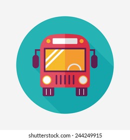 Transportation bus flat icon with long shadow,eps10
