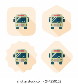 Transportation bus flat icon with long shadow,eps10