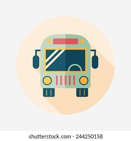 Transportation bus flat icon with long shadow,eps10