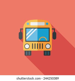 Transportation bus flat icon with long shadow,eps10