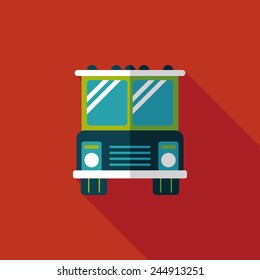 Transportation bus flat icon with long shadow,eps10