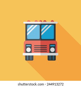 Transportation bus flat icon with long shadow,eps10