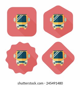Transportation bus flat icon with long shadow,eps10