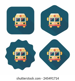 Transportation bus flat icon with long shadow,eps10