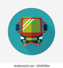 Transportation bus flat icon with long shadow,eps10