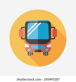 Transportation bus flat icon with long shadow,eps10