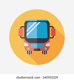 Transportation bus flat icon with long shadow,eps10