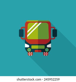 Transportation bus flat icon with long shadow,eps10