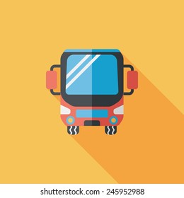 Transportation bus flat icon with long shadow,eps10