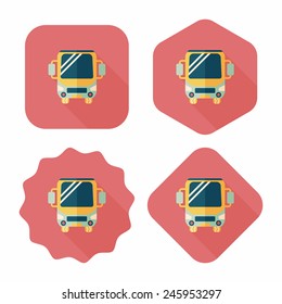 Transportation bus flat icon with long shadow,eps10
