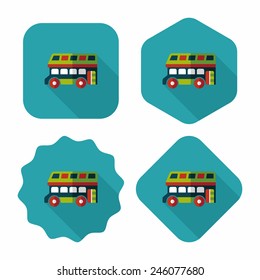 Transportation bus flat icon with long shadow,eps10