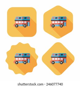 Transportation bus flat icon with long shadow,eps10