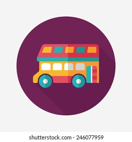 Transportation bus flat icon with long shadow,eps10