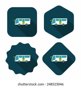 Transportation bus flat icon with long shadow,eps10