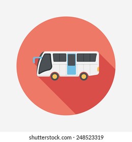 Transportation bus flat icon with long shadow,eps10